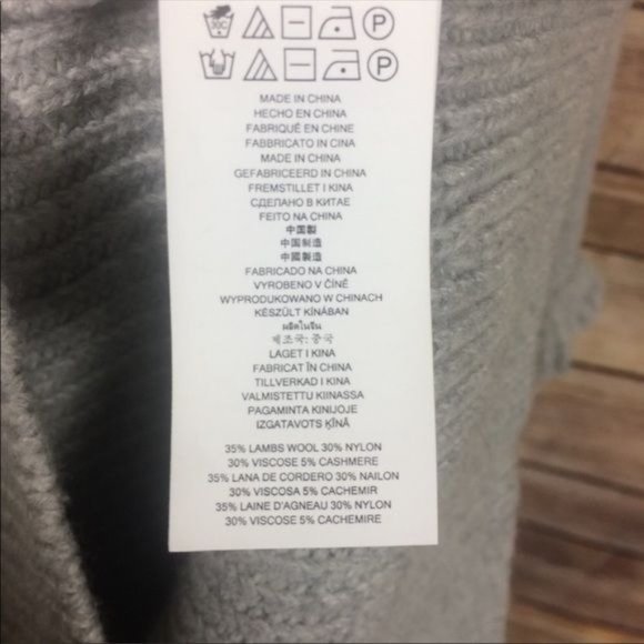 Michael Kors | Grey Lambs Wool Knit Long Ruffle Sleeve Sweater Midi Dress - Picture 7 of 8